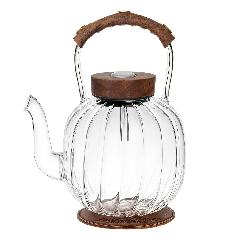 Clear Tea Kettle-Daisy Thermometer Glass Kettle 1L