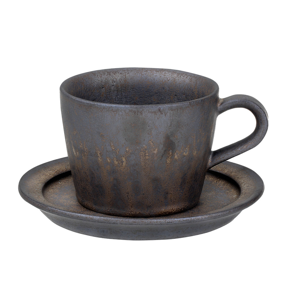 Coffee Cup Set-Iron Glaze Cup and Saucer 08