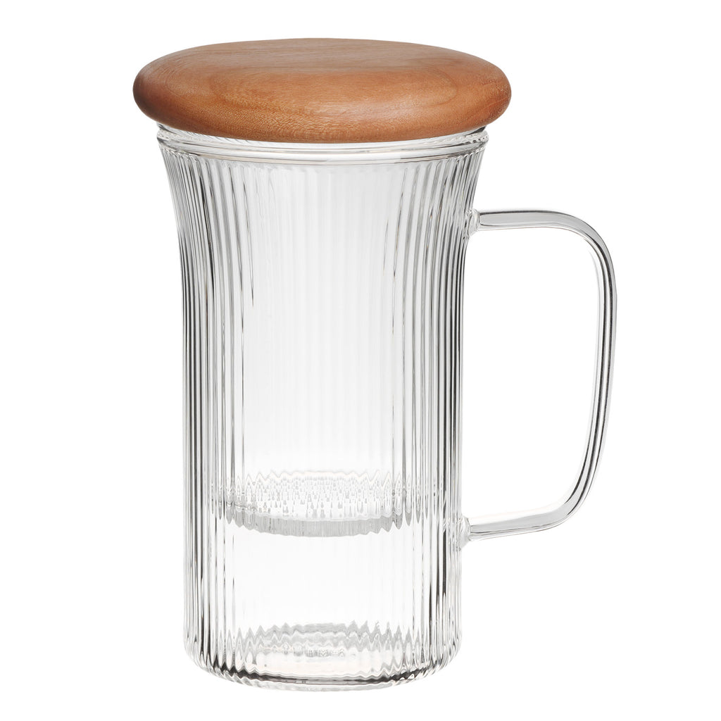 Designer Tea Mug-Silver Lining Glass Infuser Mug cherry
