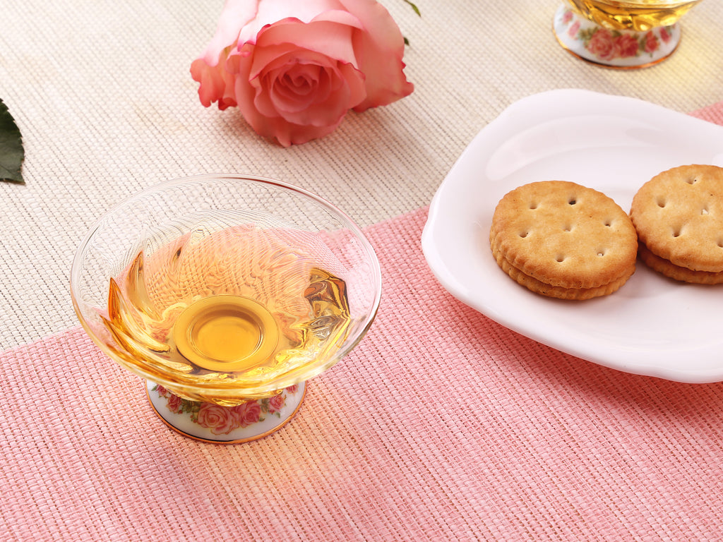 Glass Tea Cup Set-Fusion Rose Cup Small 2
