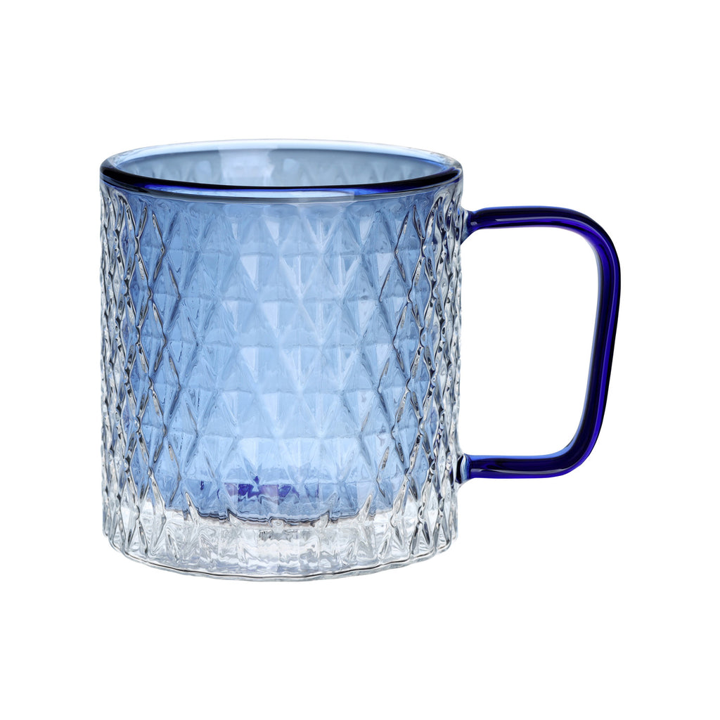 Glass Tea Coffee Mugs with Shell Double Walled Cups With Handle