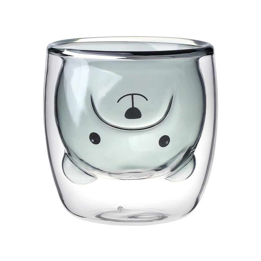 Glass Cup-Double Wall Cup Bear black