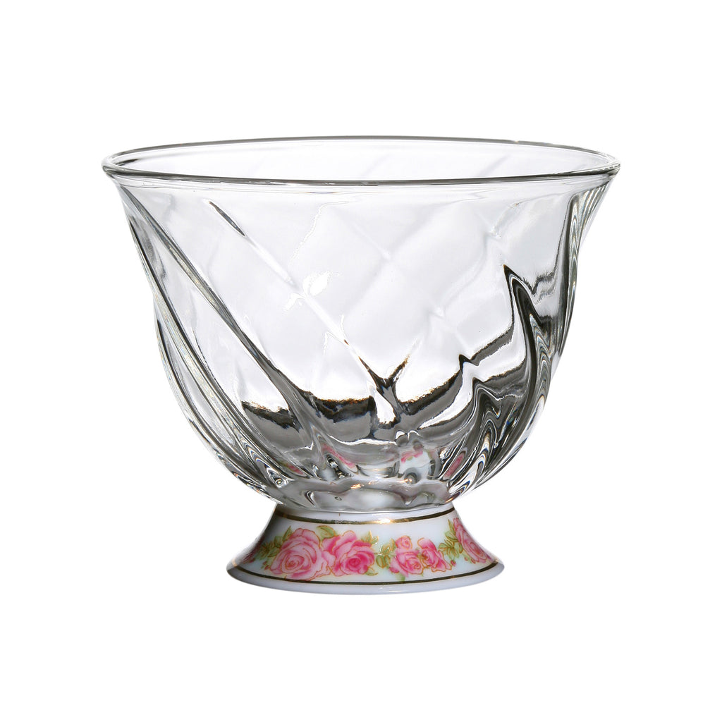 Glass Tea Cup Set-Fusion Rose Large Cup 5oz