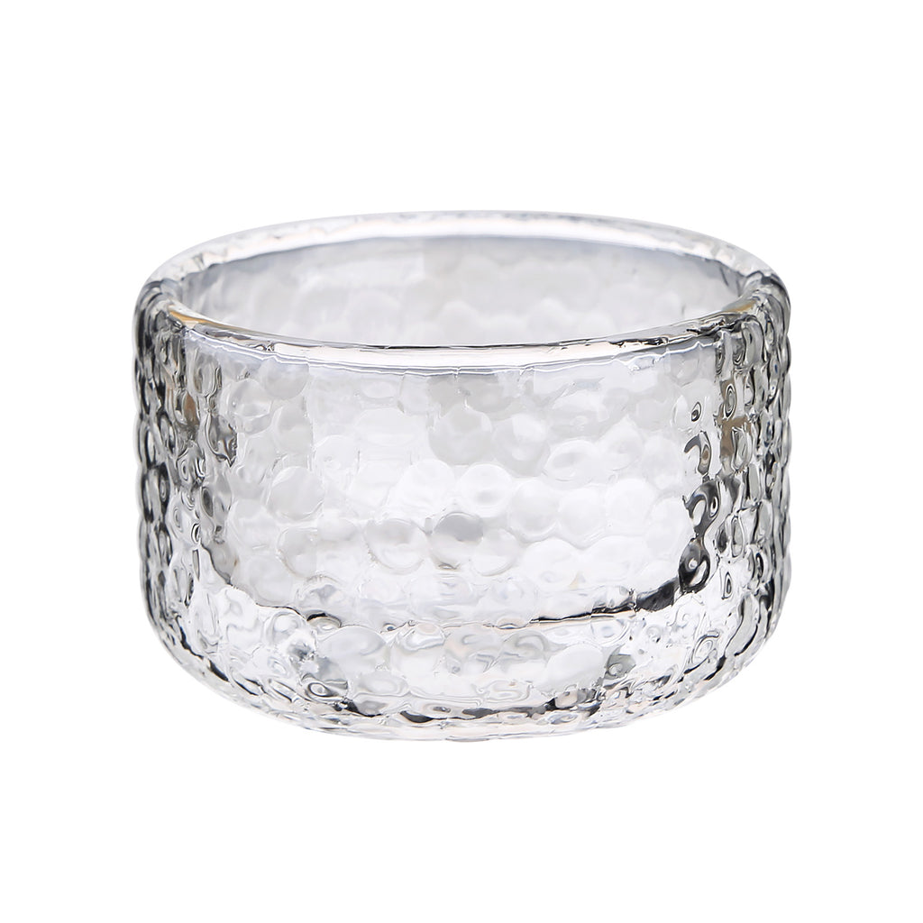 Glass Tea Cup Set-Hammer Impression Double Wall Cup