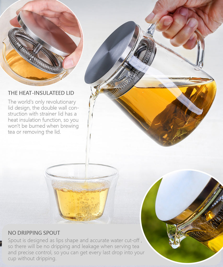Borosilicate Glass Teapot-Flat Top Teapot 03