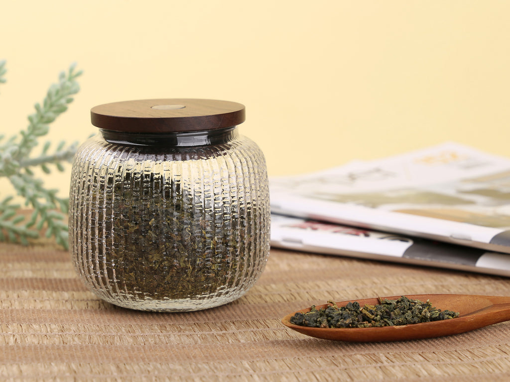 small glass jar-shell glass tea Jar 05