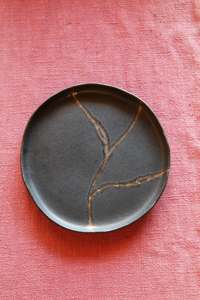 handmade pottery tray-Lightning Tea Tray 01