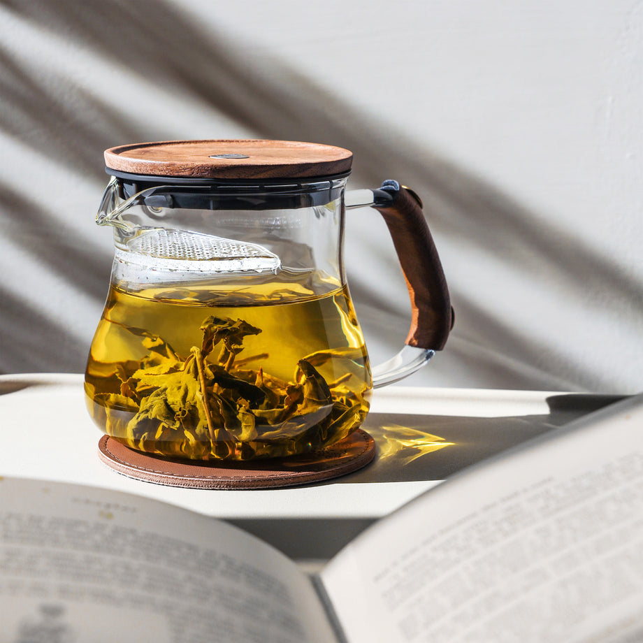 【ほぼ未使用】Timeless Pearly ゴールド　コーヒービーン モダン スタイル ガラス ティーポット - シンプルな醸造