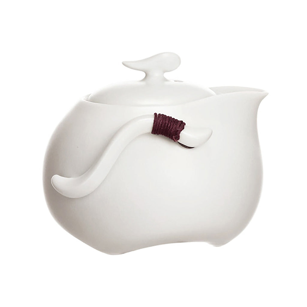 White Ceramic Teapot-Chinese Cloud Teapot